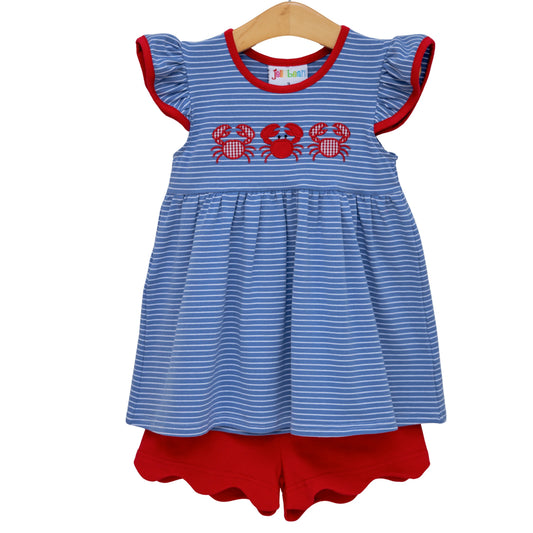 Jellybean Coastal Crab Scallop Short Set