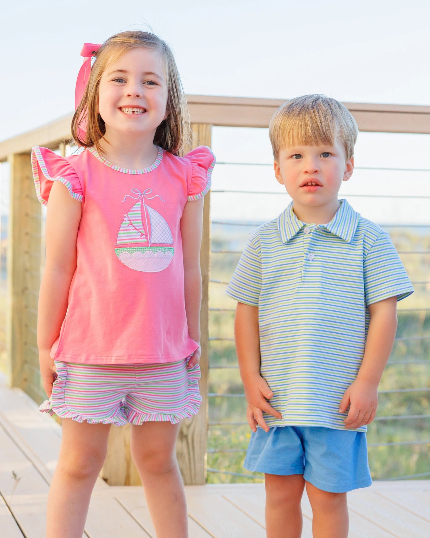 Jellybean Girls Sailin' Away Flutter Short Set