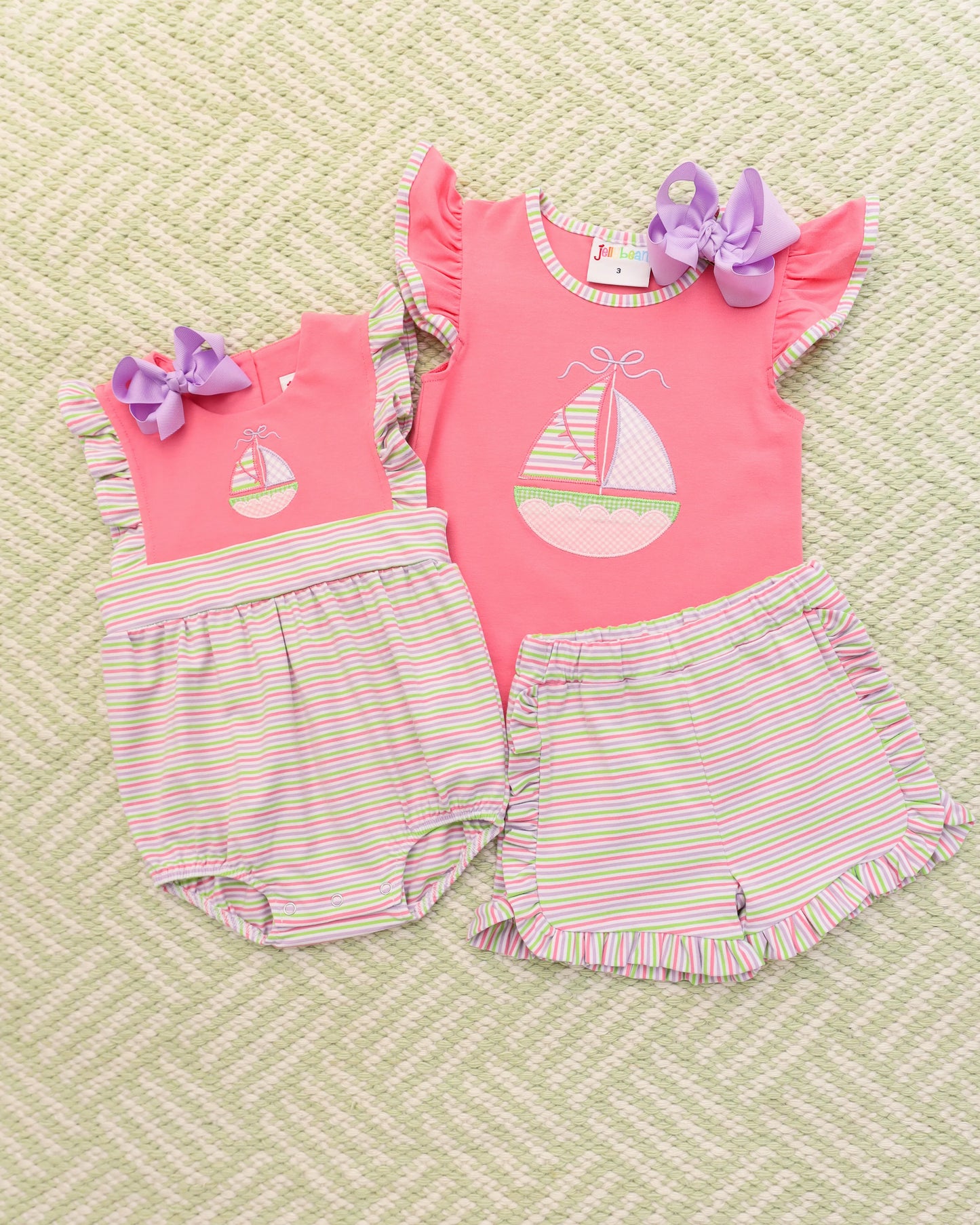 Jellybean Girls Sailin' Away Flutter Short Set