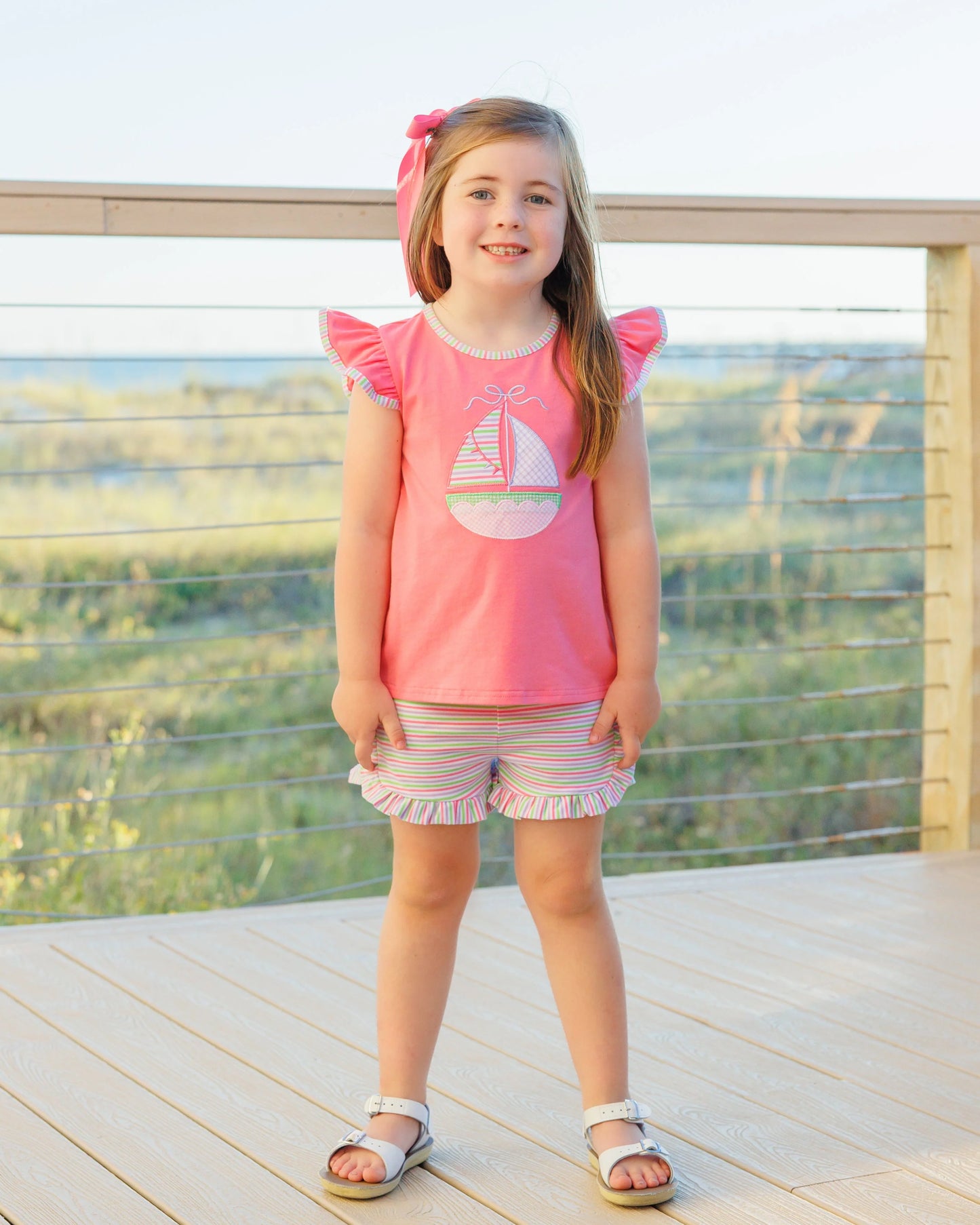 Jellybean Girls Sailin' Away Flutter Short Set