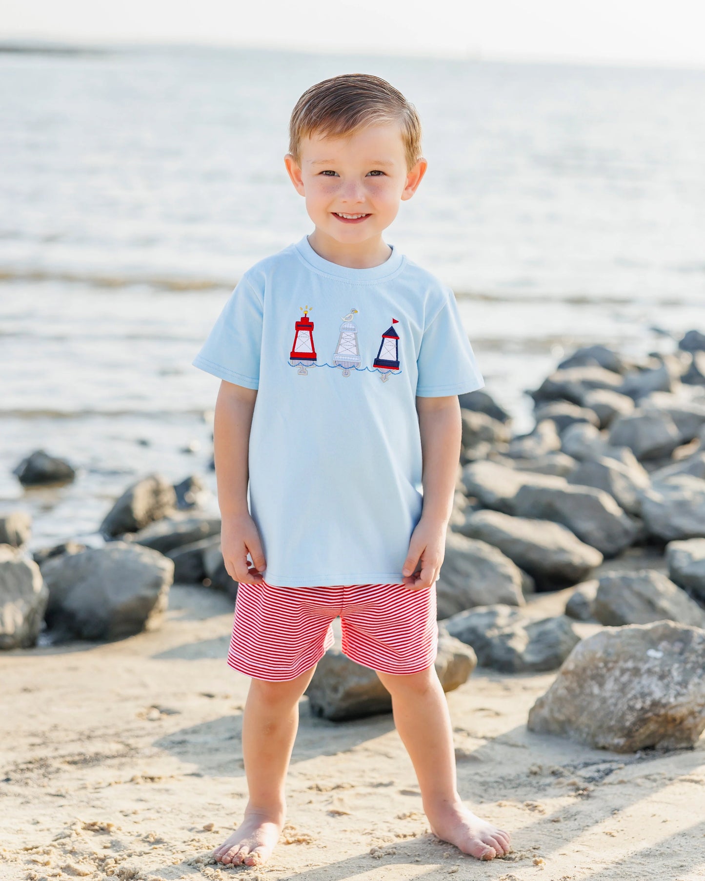 Jellybean by Smock Candy Red, White, and Buoy Short Set