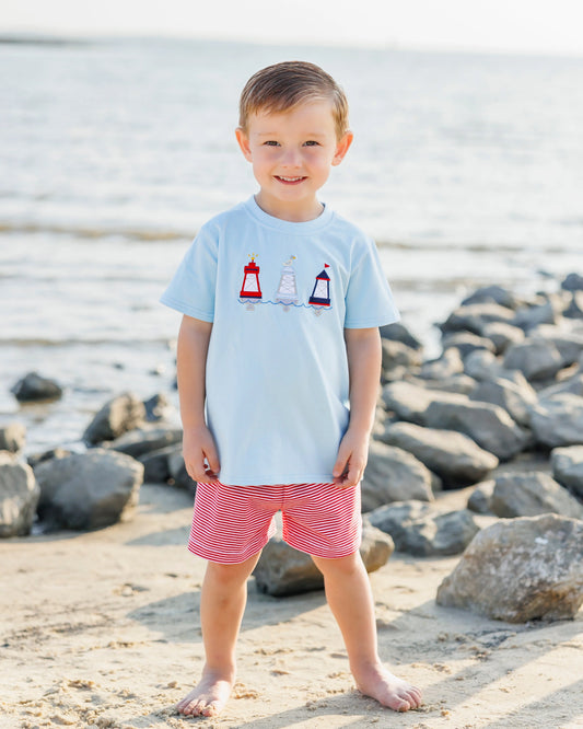 Jellybean by Smock Candy Red, White, and Buoy Short Set