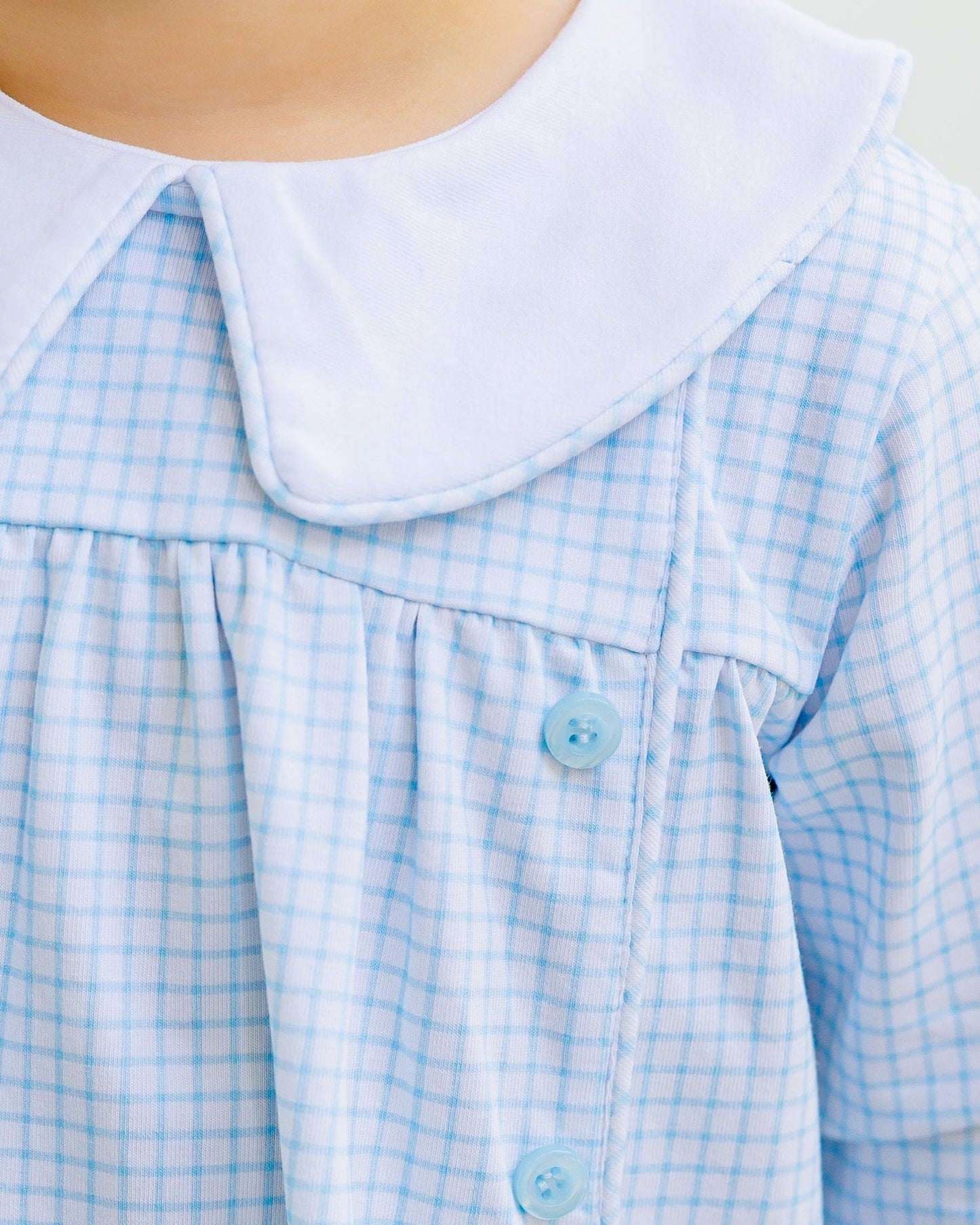 Jellybean by Smock Candy Liam Bloomer Pants Set - Light Blue Windowpane