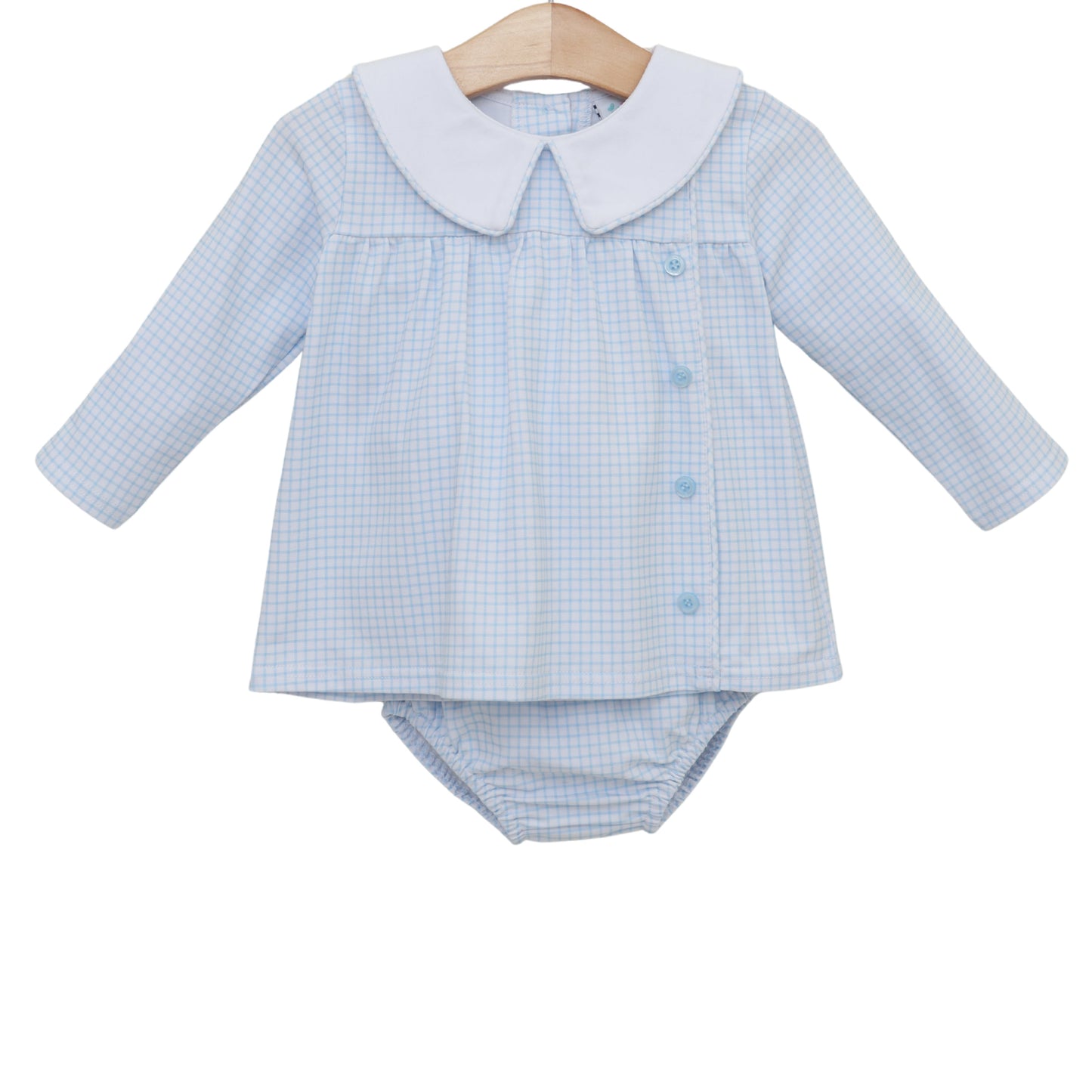 Jellybean by Smock Candy Liam Diaper Set - Light Blue Windowpane