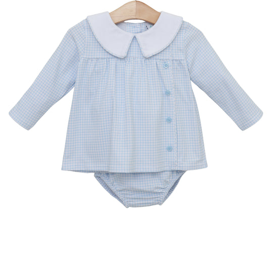 Jellybean by Smock Candy Liam Diaper Set - Light Blue Windowpane