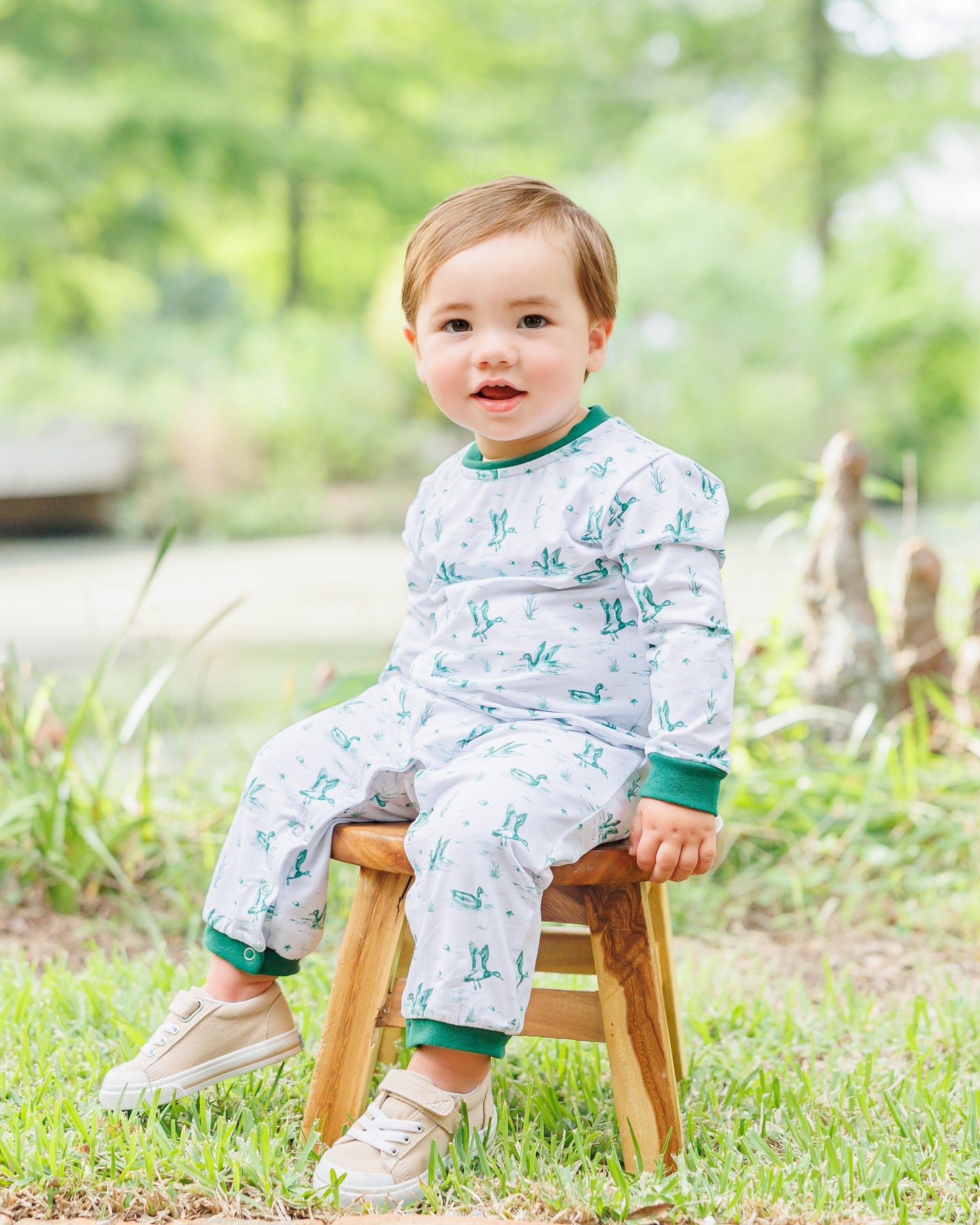 Jellybean by Smock Candy Marsh Mallards Thomas Romper