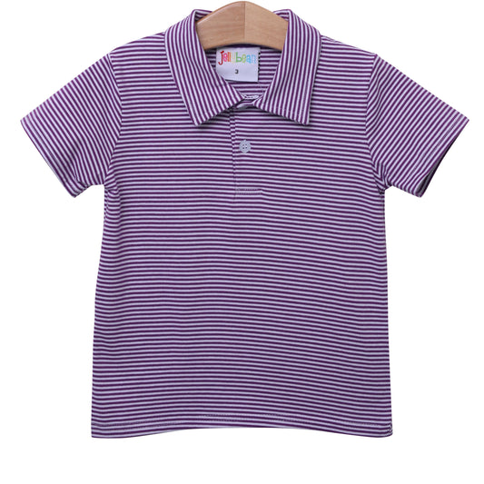 Jellybean Michael Polo-Purple Stripe