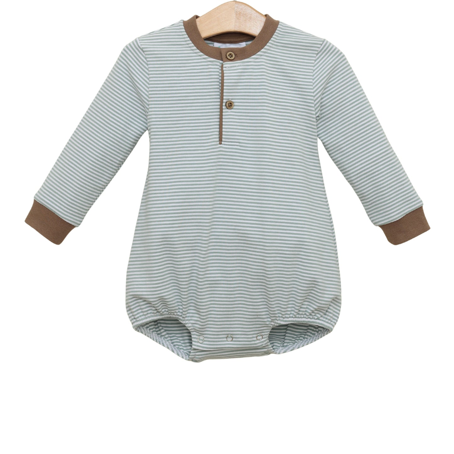 Jellybean by Smock Candy Nathan Bubble - Dusty Sage Stripe/Light Brown
