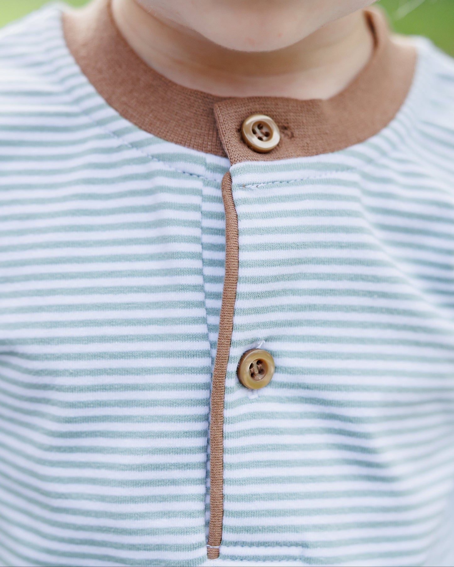 Jellybean by Smock Candy Nathan Bubble - Dusty Sage Stripe/Light Brown