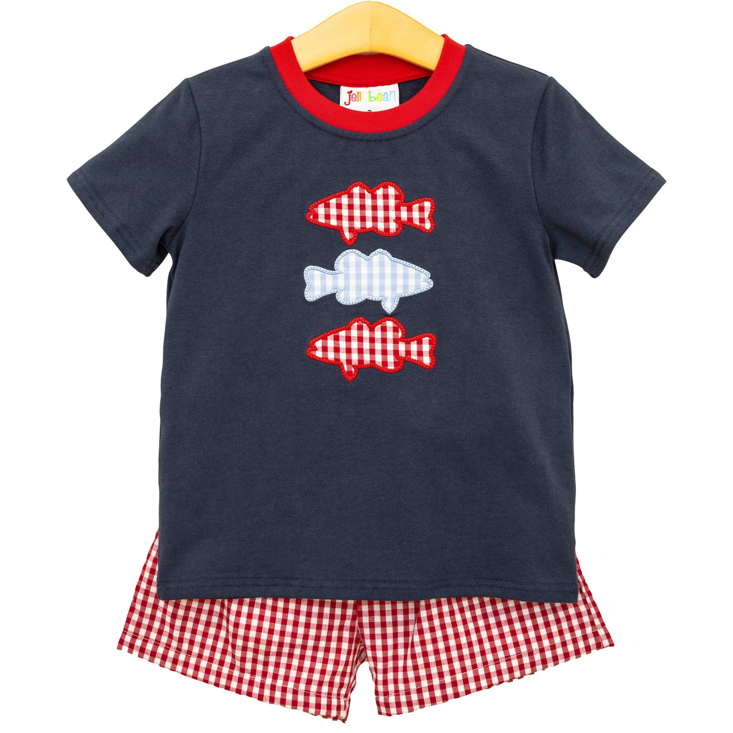 Jellybean by Smock Candy Patriotic Fish Trio Short Set