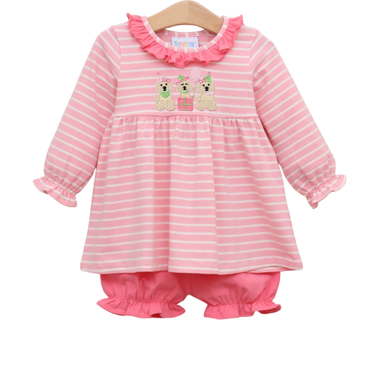 Jellybean by Smock Candy Puppy Party Ruffle Bloomer Set