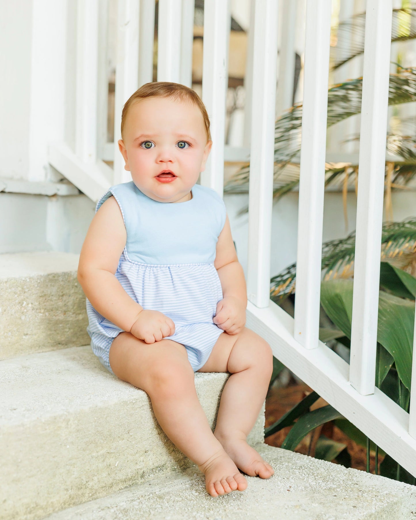 Jellybean by Smock Candy Beau Bubble- Light Blue and Blue Stripe