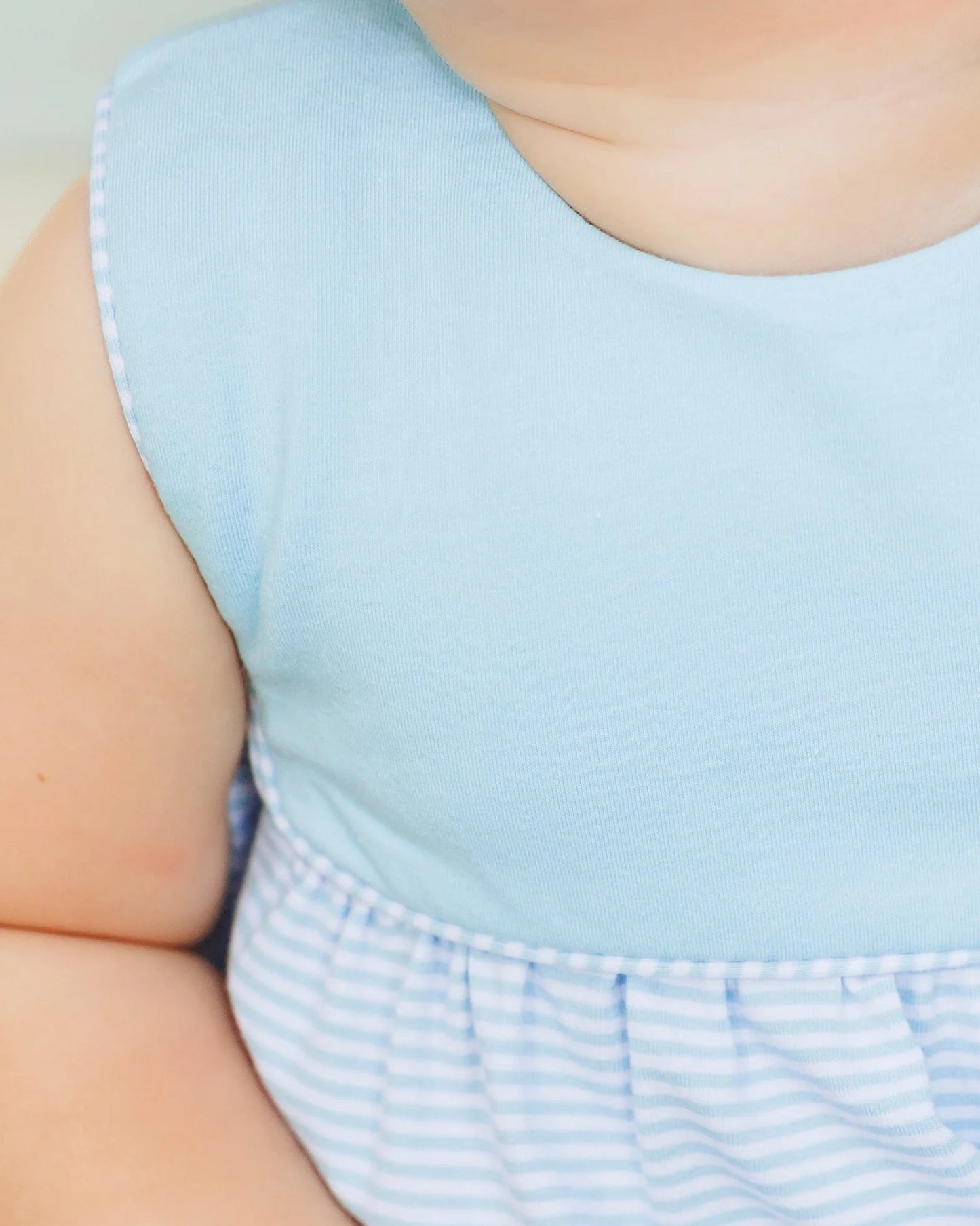 Jellybean by Smock Candy Beau Bubble- Light Blue and Blue Stripe