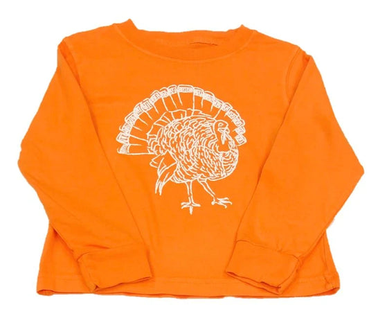 Mustard & Ketchup Kids Long Sleeve Orange Turkey T-Shirt